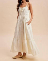 In-Loom - Gathered Cotton Button Down Maxi Dress