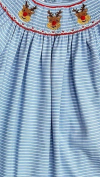Petit Bebe - Girl's Stripe Reindeer Dress