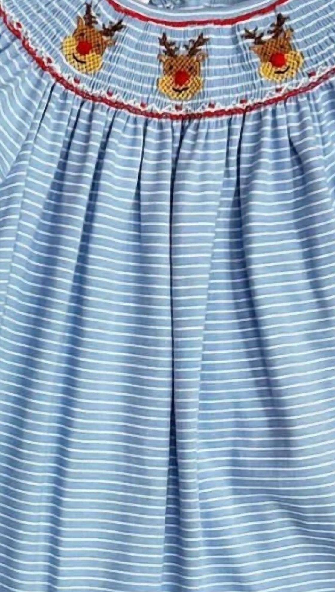 Petit Bebe - Girl's Stripe Reindeer Dress