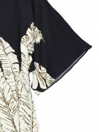 HEMANT & NANDITA Women's Palm Boat Neck Blouse in black - women's blouse - alternate view