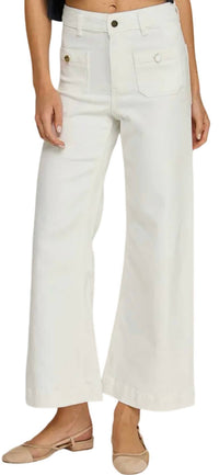 Miss Love - Flap Pocket Wide Leg Jeans