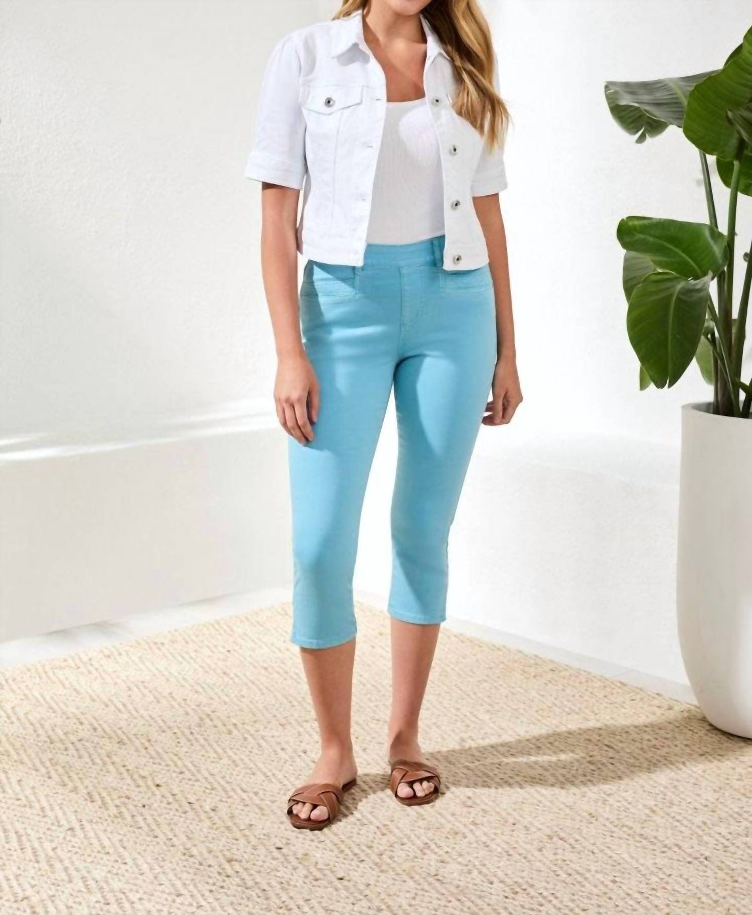 TRIBAL Women's Capri Pant in aqua sky - women's pants