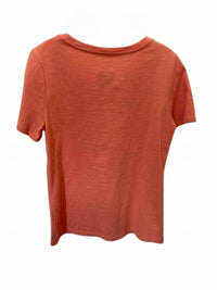 Neon Buddha Women Ruffled Short Sleeve Top in coral - women's blouse - detail view