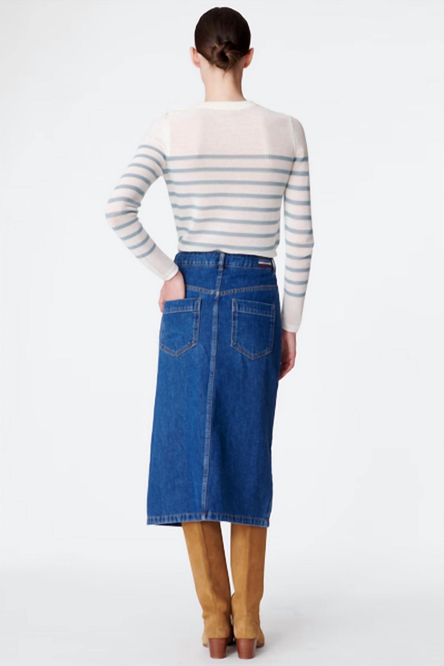 vanessabruno Batista Jean Skirt in royal - women's skirt - detail view