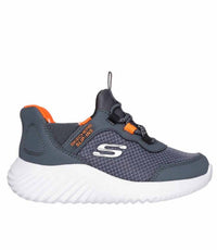 Skechers Boy's Bounder Brisk Burst Shoes in charcoal orange - kids' sneaker