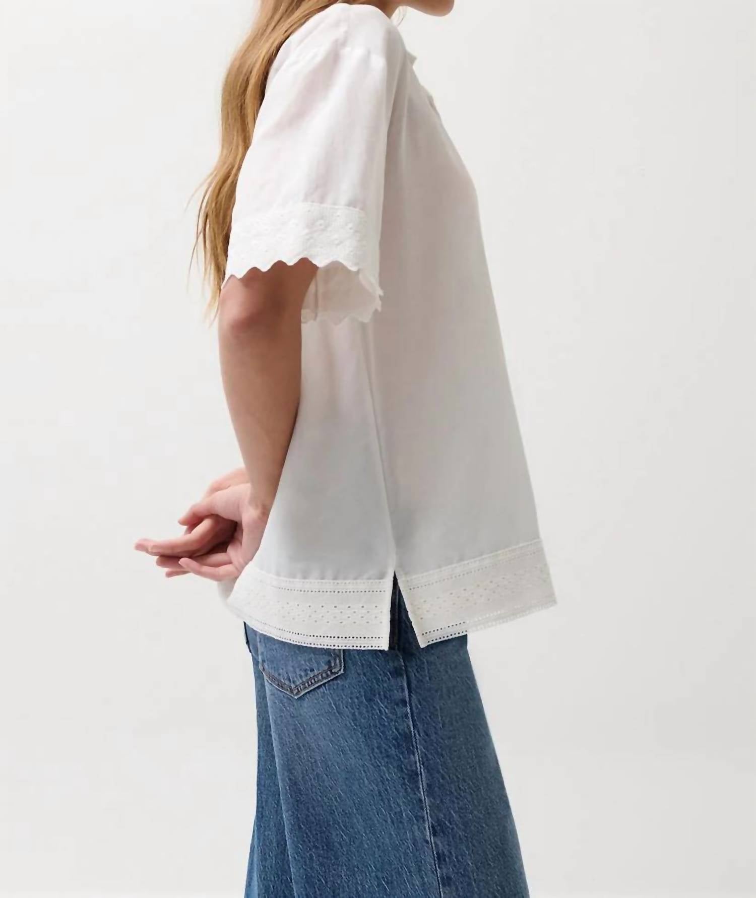 Pistola - Maliah Silk Blend Camp Shirt With Lace Trim
