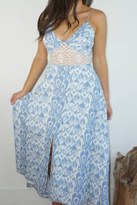 NIBI MTK Isabella Dress in faded blue ikat - women's dress - view 5