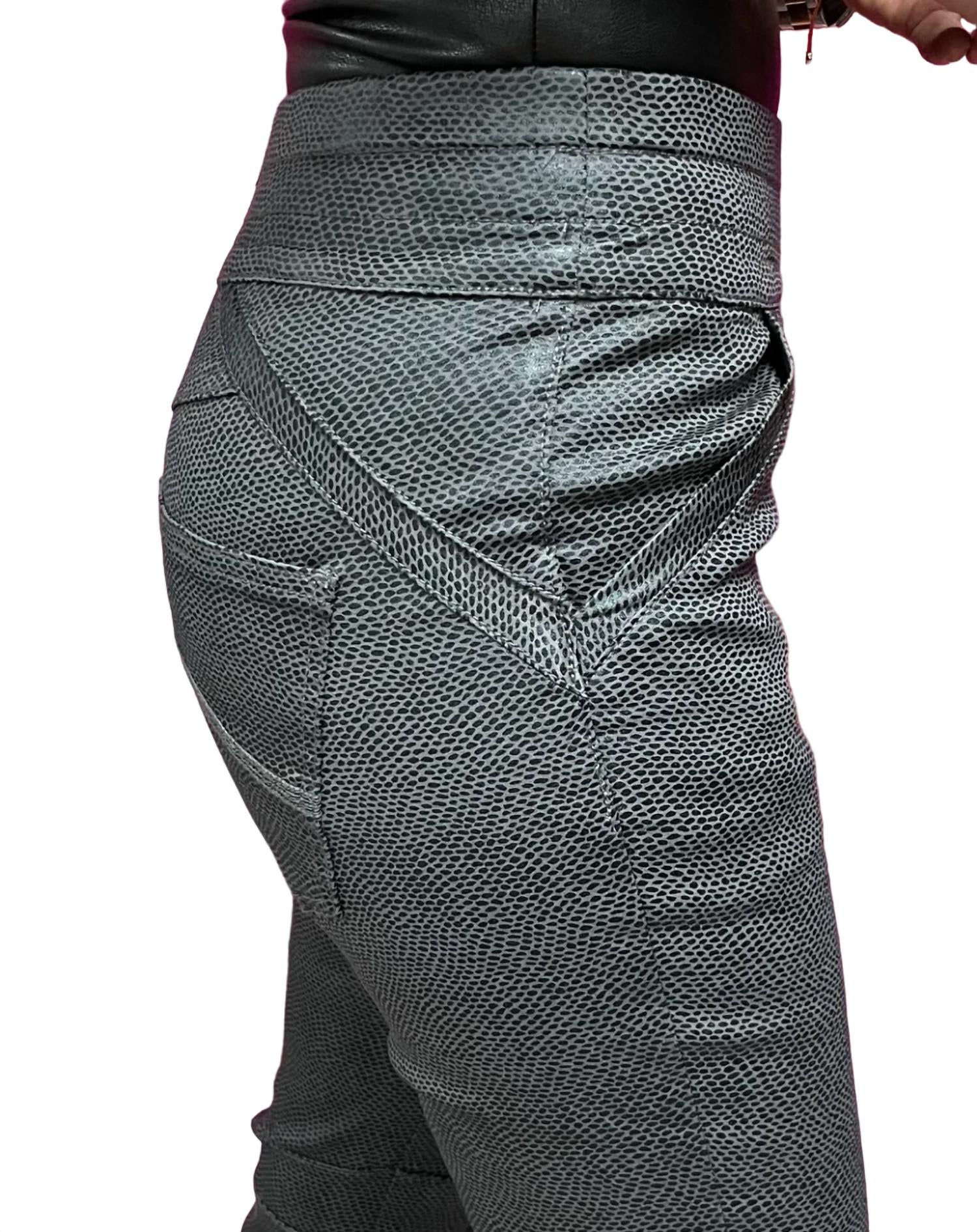 Faux Skin Flat Front Jogger Pant