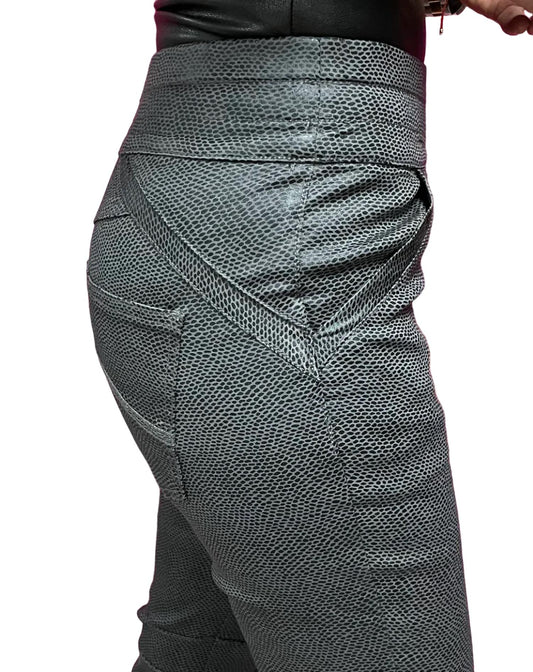 Faux Skin Flat Front Jogger Pant