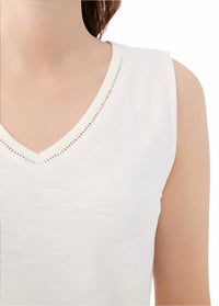 Fdj - Sleeveless V-neck Jersey Top