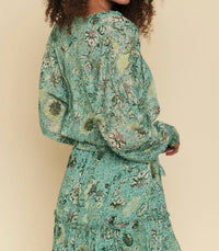 Smocked Bottom Peasant Chiffon Blouse