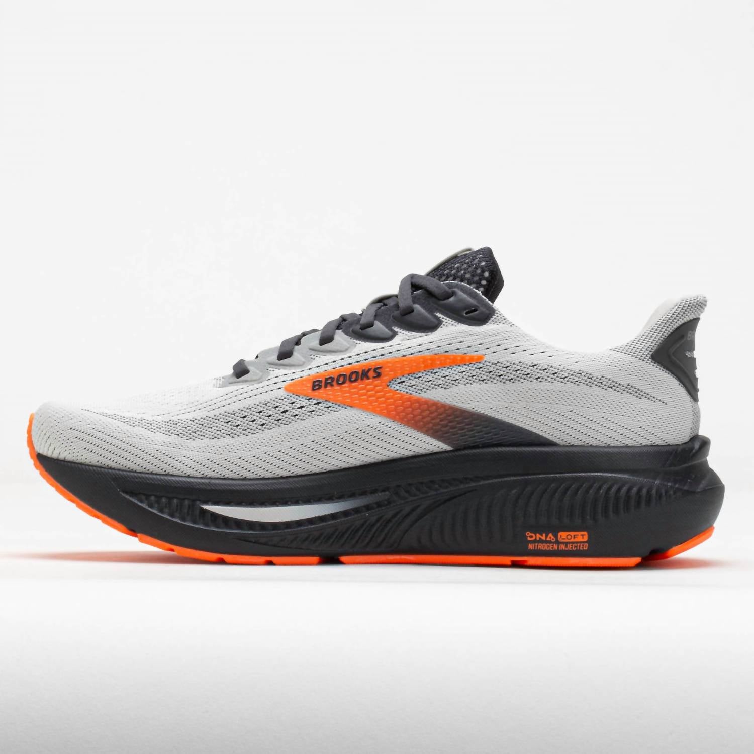 BROOKS Men's Ghost 17 Running Shoes in mushroom orange ebony - men's shoe - detail view