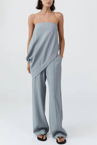 St. Agni - Strapless Asymmetrical Drape Top