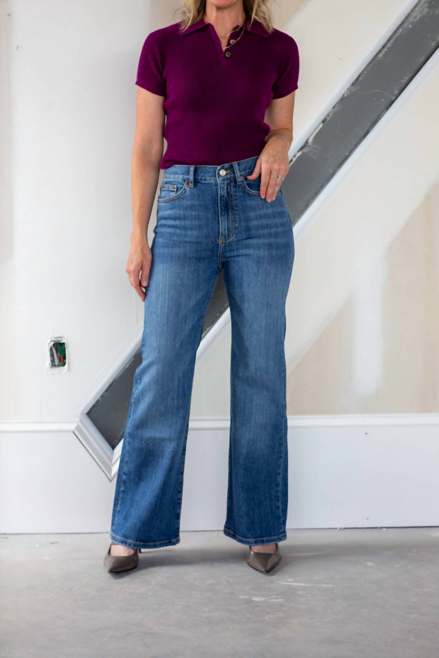 Jeanerica Pyramid Brisk Flared Jeans in brisk mid vintage - women's jeans - view 5