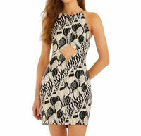 Farm Rio - Seashell Serenade Diamond Cut Out Mini Dress