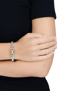 King Baby Studio Women's Onyx Bead Wingspan Bracelet in black - women's jewelry - detail view
