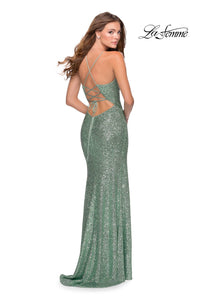 La Femme - Sleeveless Crisscross Back Prom Dress