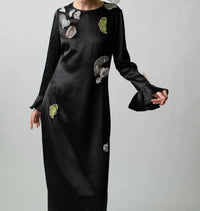 Lingua Franca - Ania Embellished Silk Dress