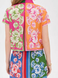 Farm Rio - Floral Elegance Mixed Scarves Shirt