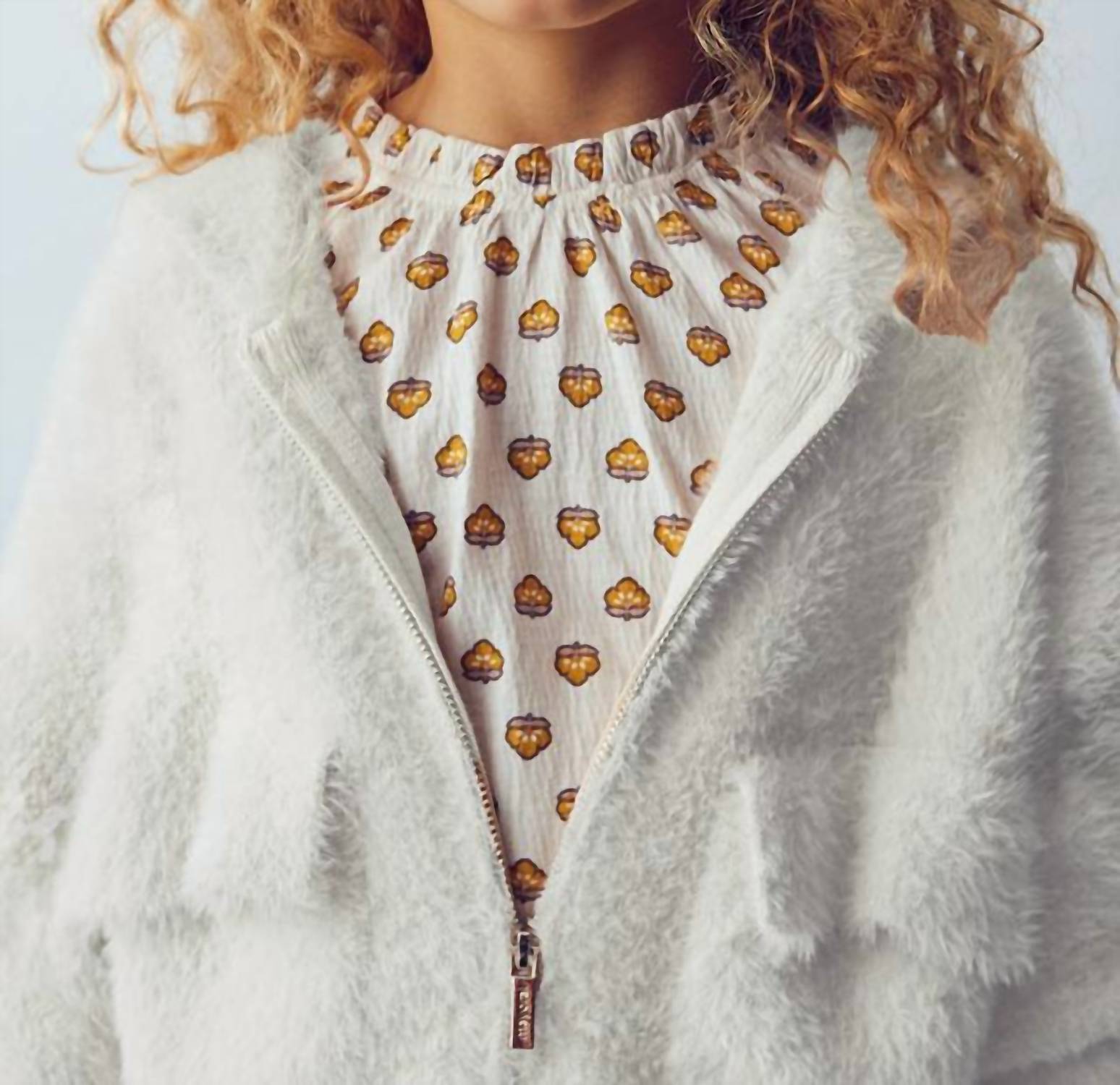 Mayoral - Furry Knit Zip Up Hoodie