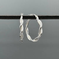 Something Silver - Women's Twisted French Lock Hoops Earrings