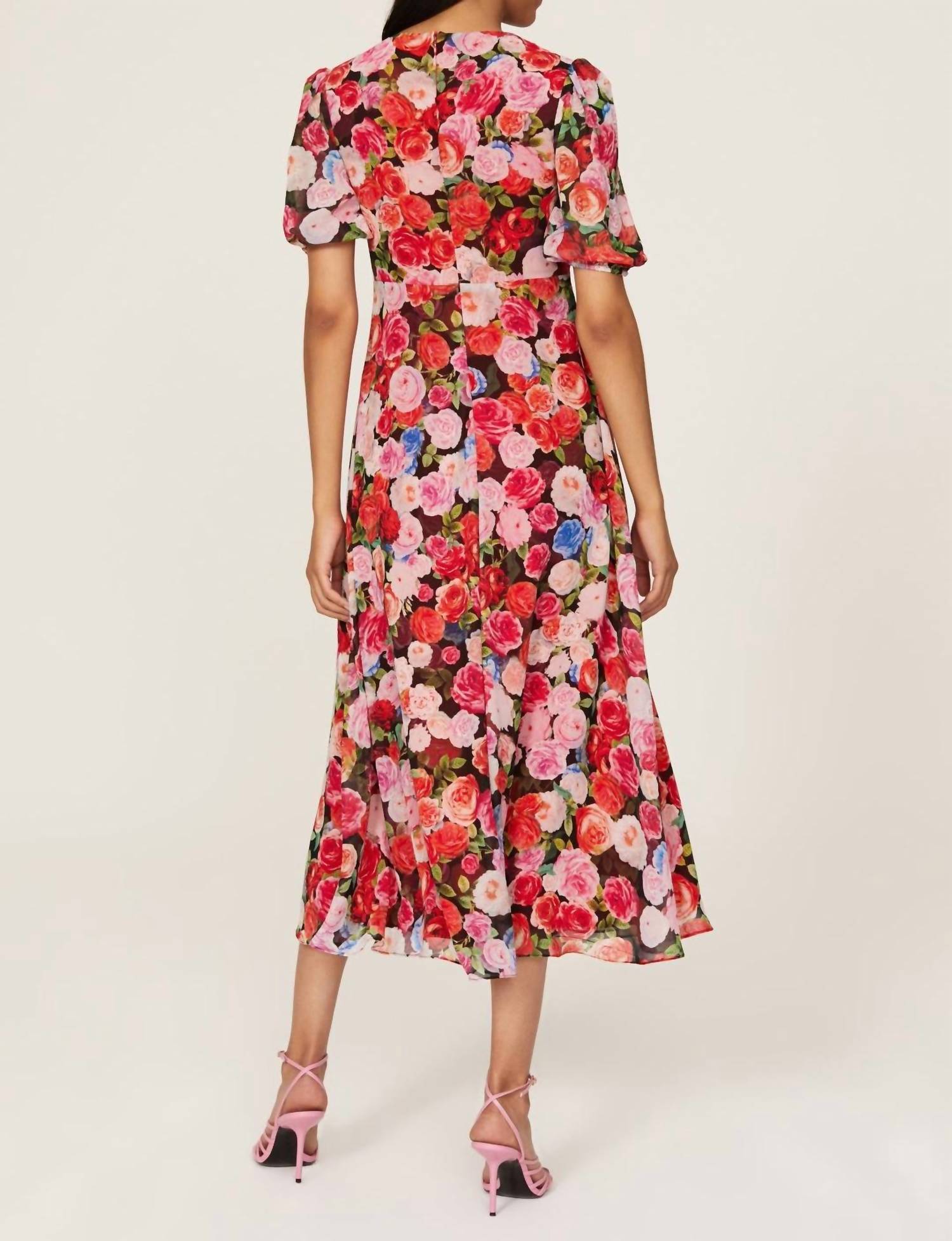 Mac Duggal - Floral Puff Sleeve Dress