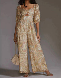 Ranna Gill - Women's Jumpsuit Cut Out Paisley