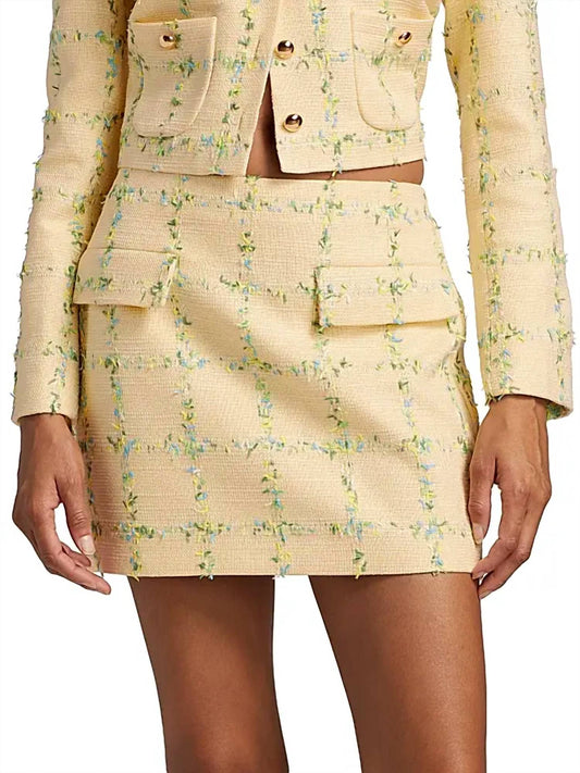 Amanda Uprichard - Perth Check Tweed Miniskirt