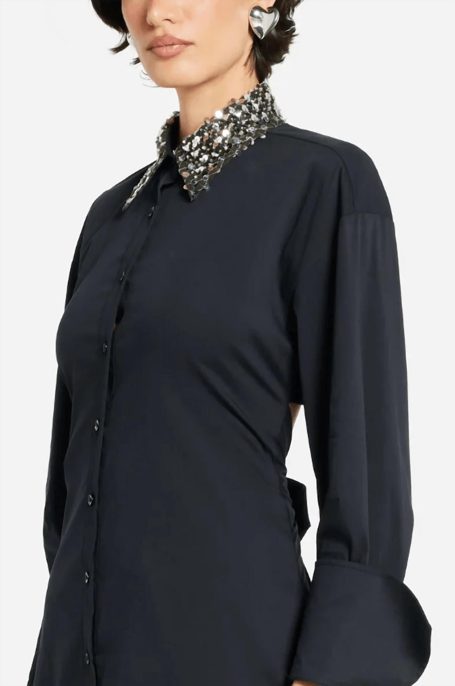 SIMON MILLER Loch Embellished Maxi Dress in black - women's dress - alternate view
