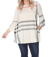 South River - Plaid Three-quarter Sleeve Tunic