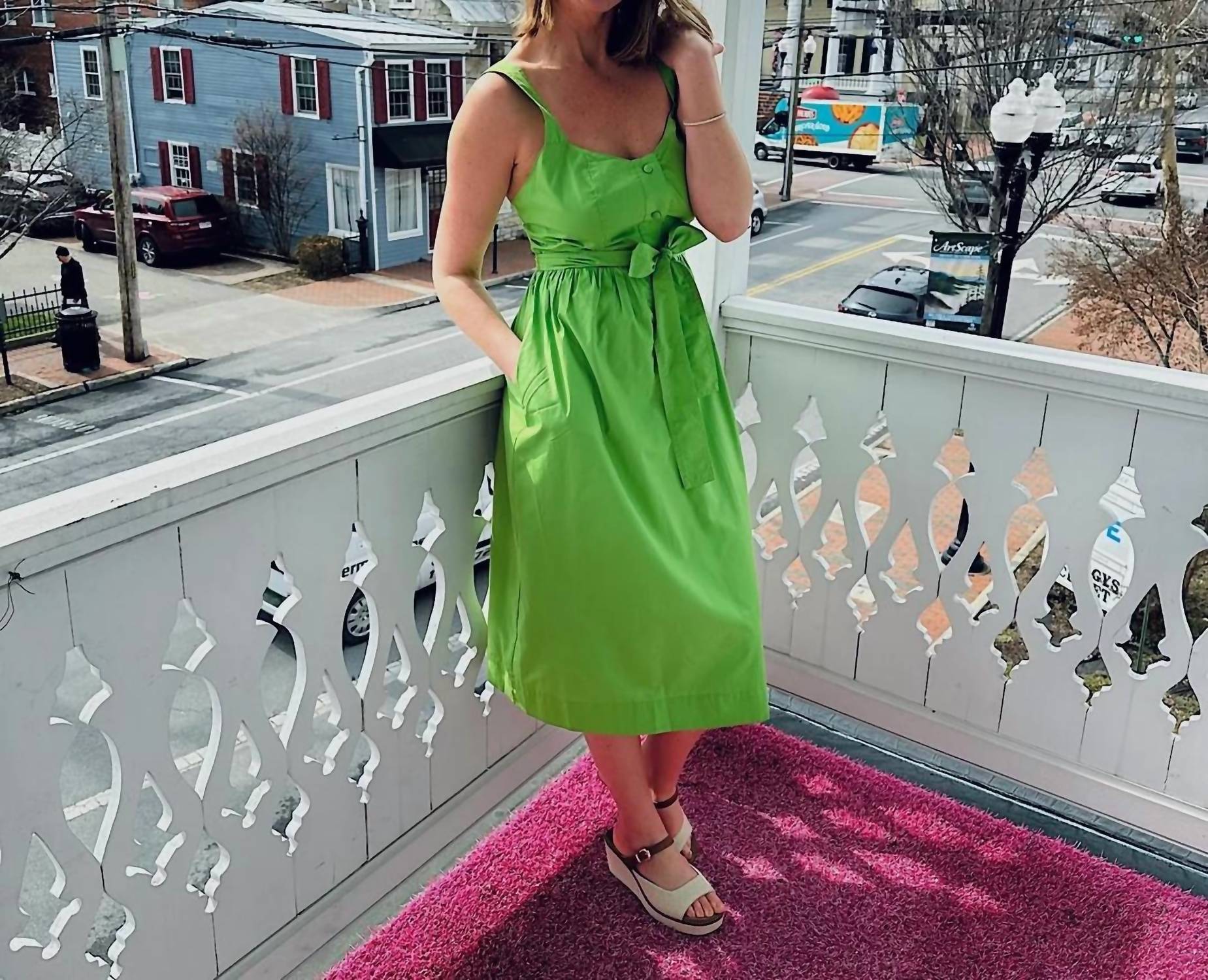 Jade - Grass Bodice Sundress Midi Dress