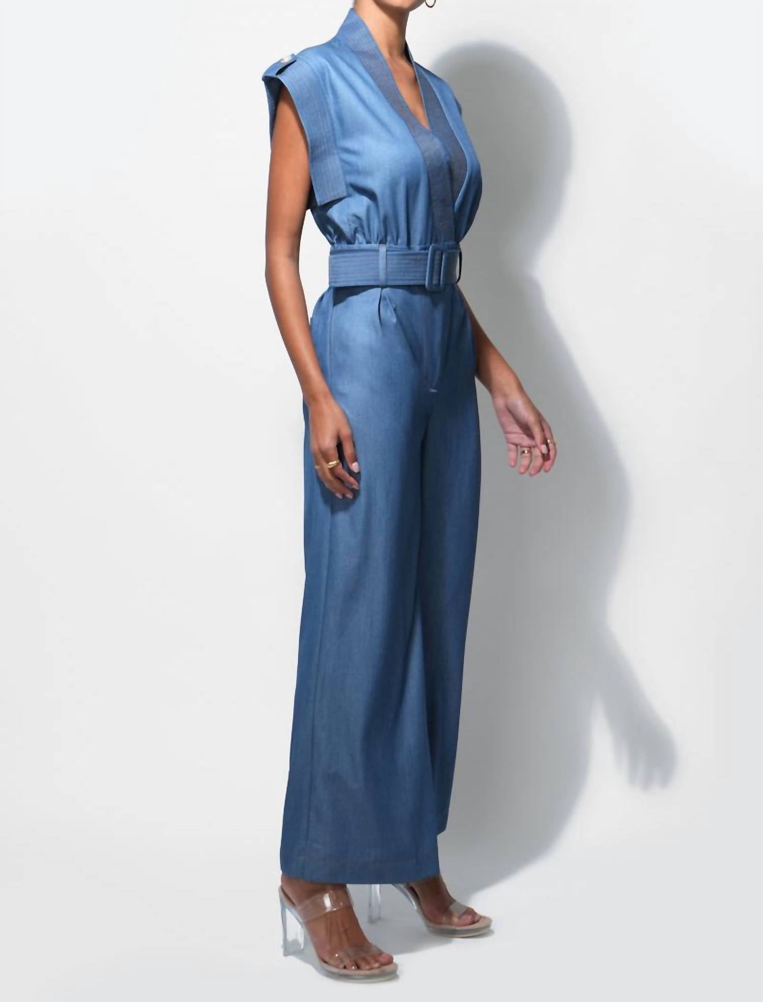 Adelyn Rae - Talia Contrast Stitch Jumpsuit