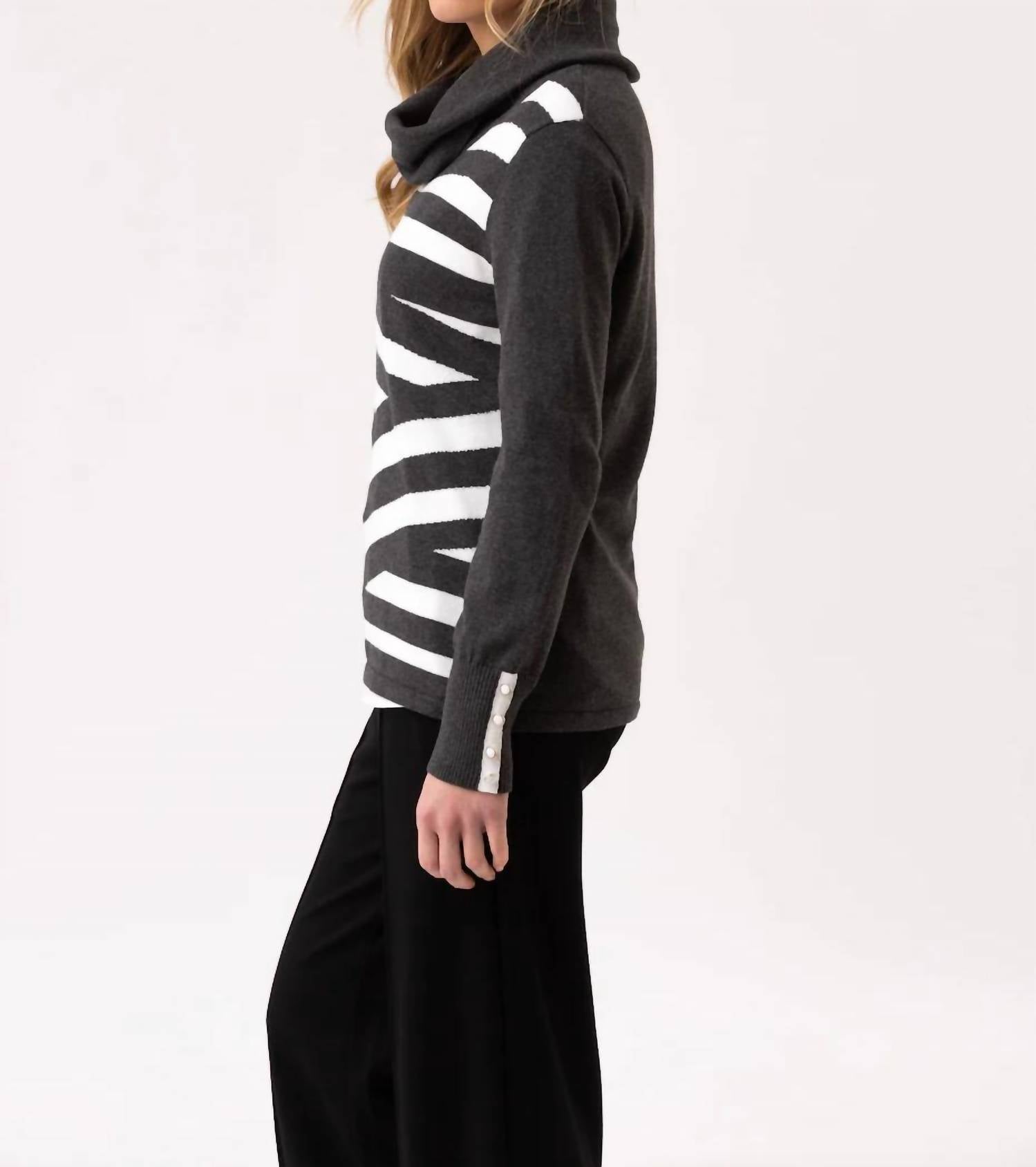 Marble - Classic Fit Cowl Neck Sweater