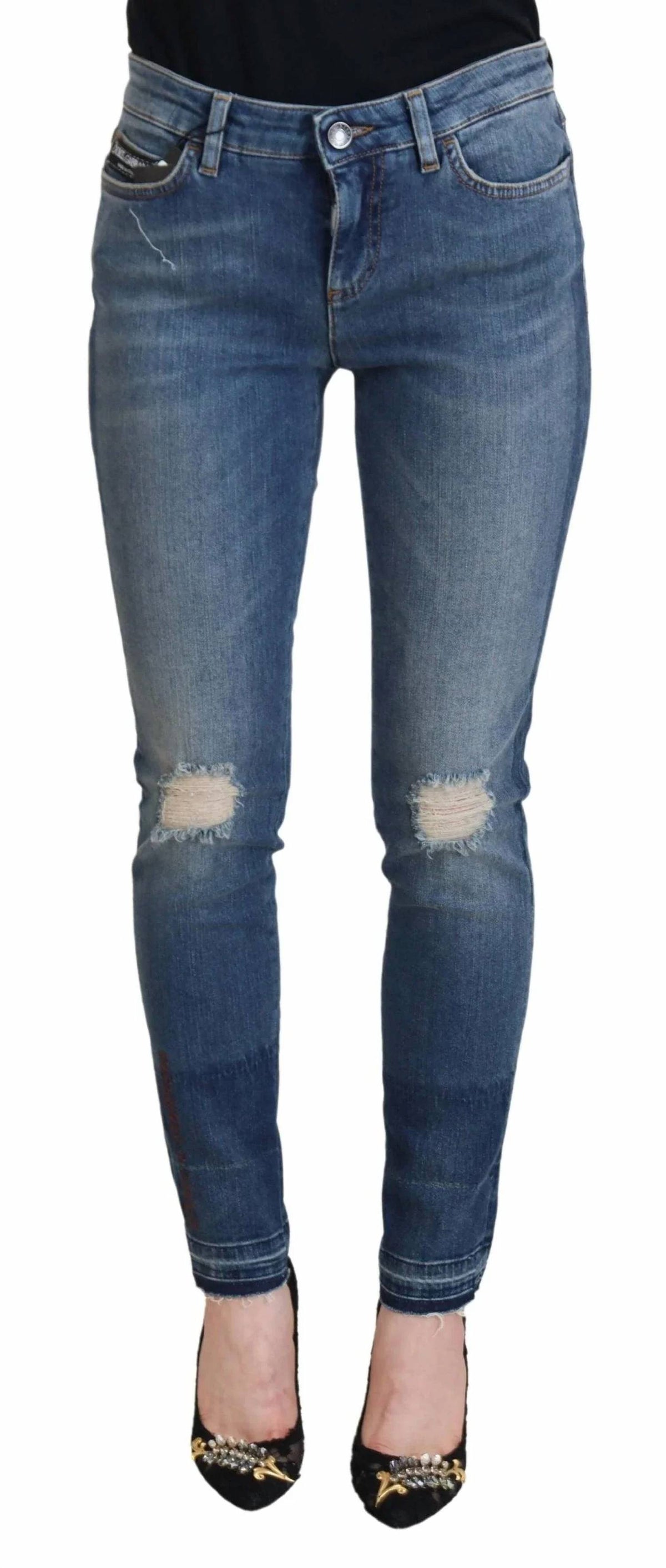 Dolce & Gabbana - Cotton Tattered Denim Jeans
