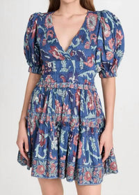 Sea - Rory Print Puff Sleeve Mini Dress