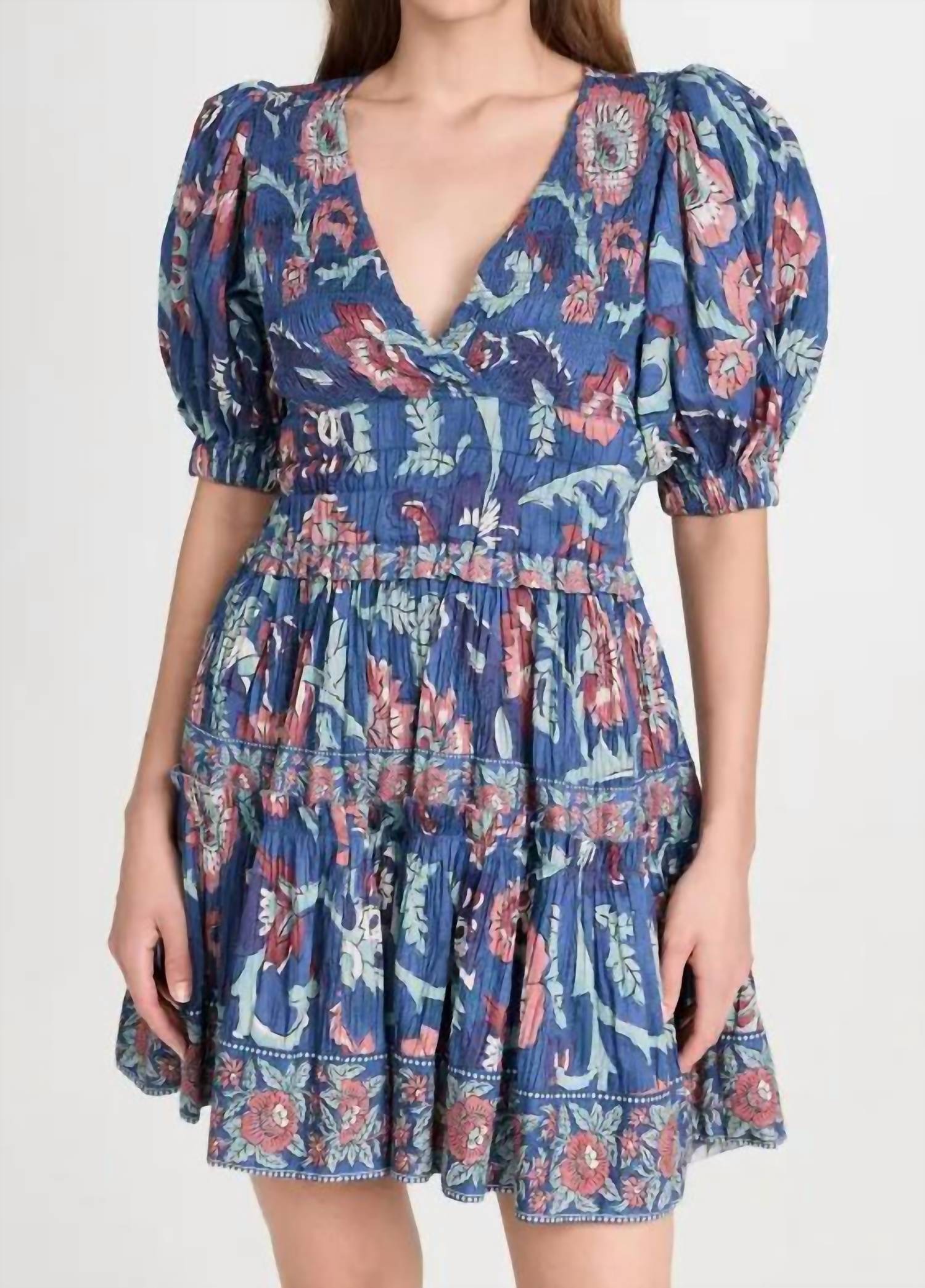 Sea - Rory Print Puff Sleeve Mini Dress