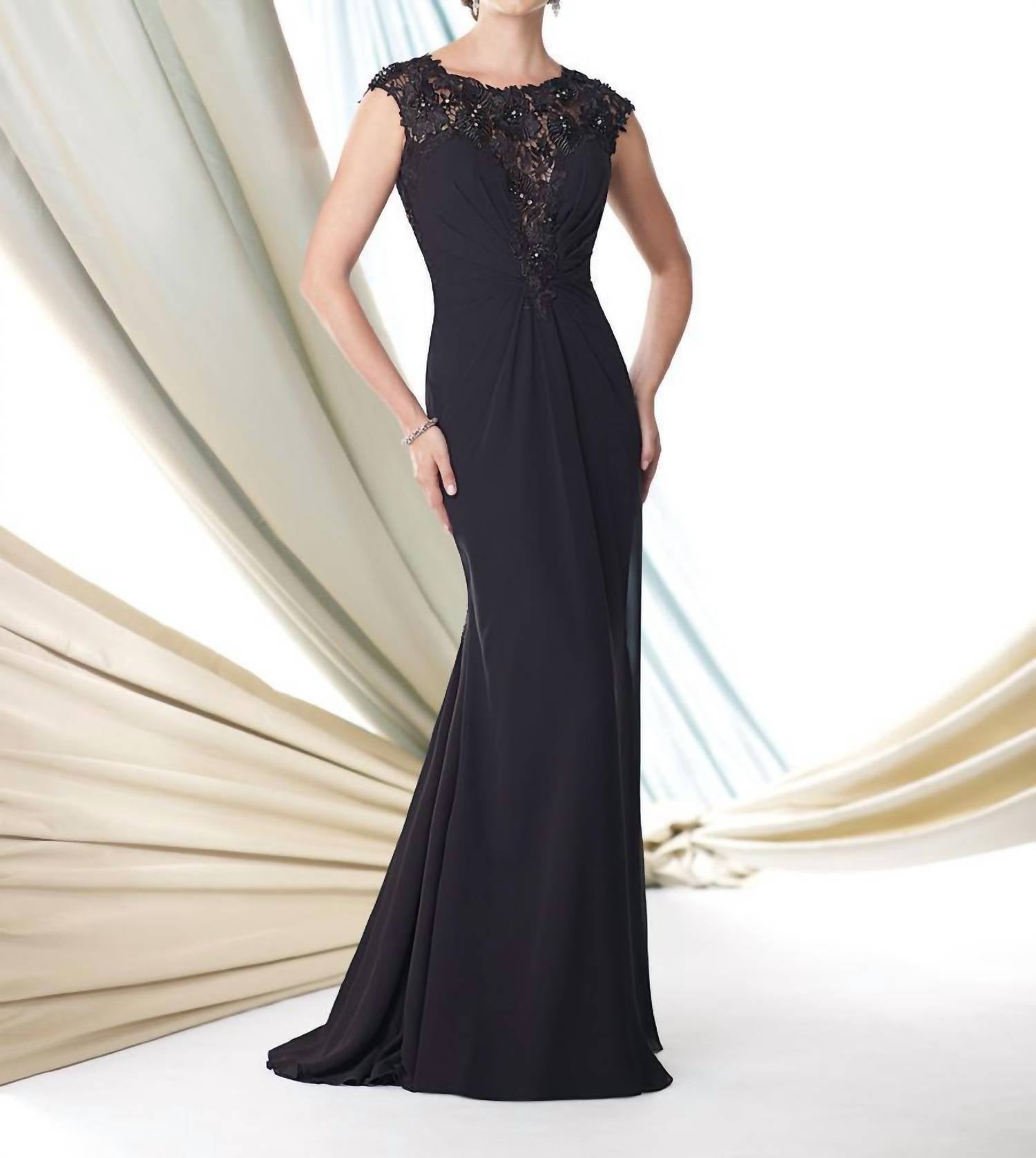 Montage By Mon Cheri - Chiffon Venice Lace Dress