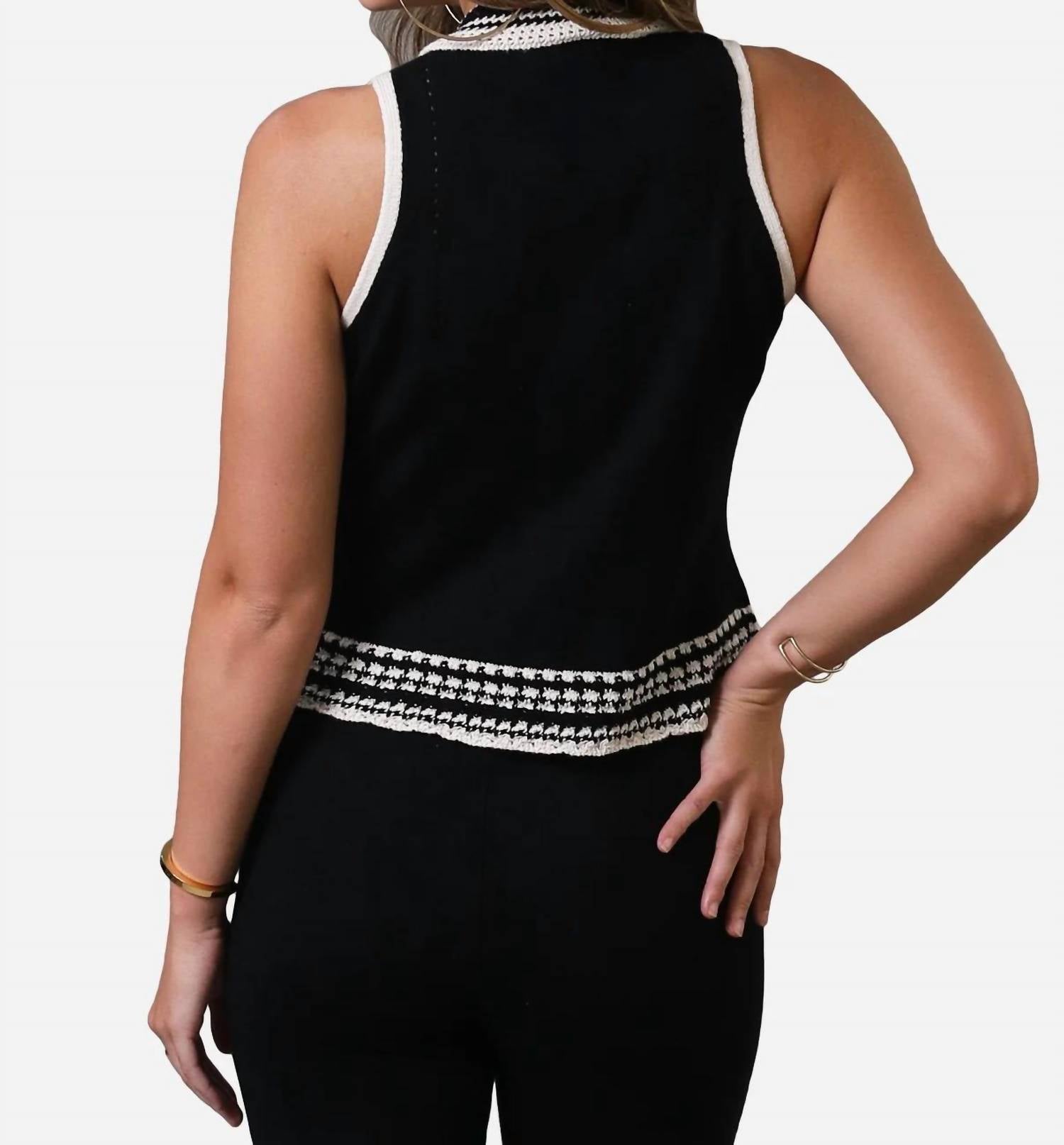 Central Park West - Charli Crochet Edge Collared Top