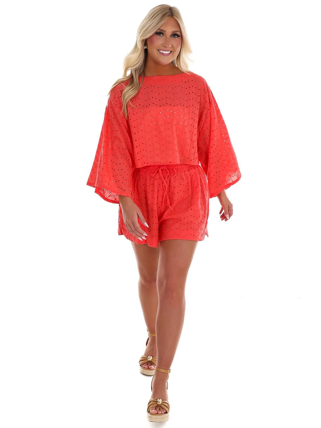 Hyfve - Peachy Keen Eyelet Two Piece Set
