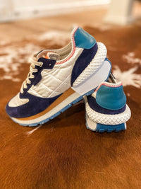 Gadol by Vintage Havana Women's Style 2 Sneakers in white navy aqua - women's sneaker