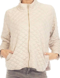 Hello Nite - Quilted Zip Collar Jacket
