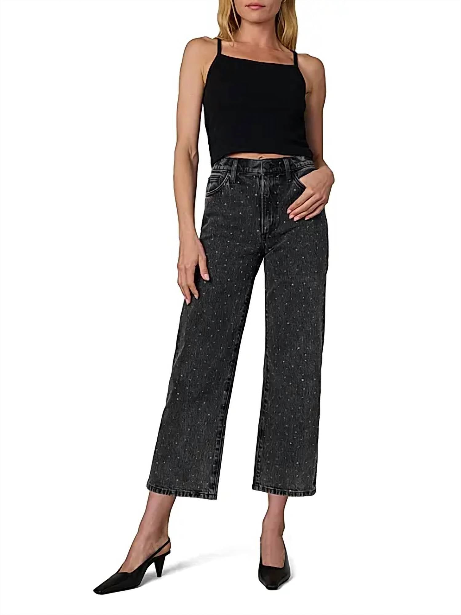 Joe's Jeans Blake Rhinestone High-rise Crop Jeans in cosmic night - women's jeans