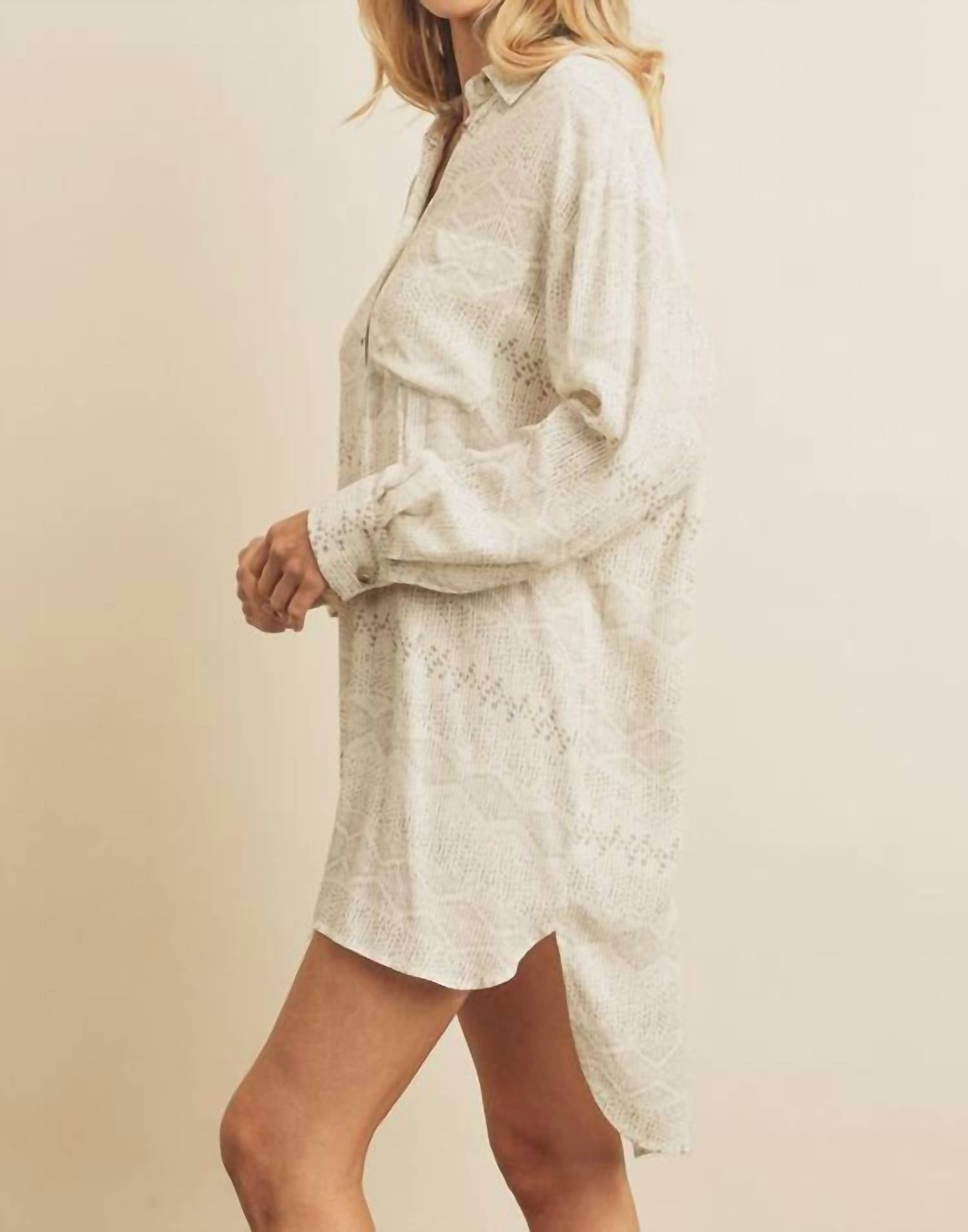 Dress Forum - Barcelona Printed Button Down Shirt Dress