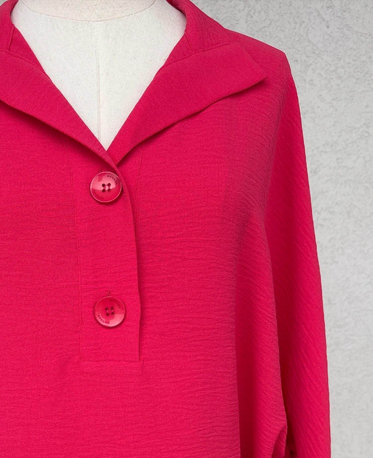 Renuar Women's Ocean Breeze Dolman Blouse in terracotta - women's blouse - detail view