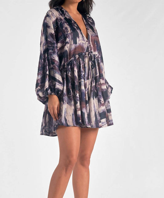 Elan - LONG SLEEVE PRINT DRESS