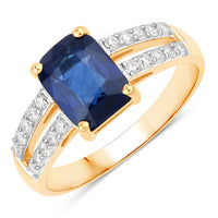 Diana M Jewels Women's Octagon Natural Sapphire Fashion Ring (2.41 Ct) - Classic Plus in 18k yellow gold - women's jewelry