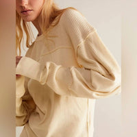 Little Daisy Closet - Ribbed Knit Patchwork Pullover