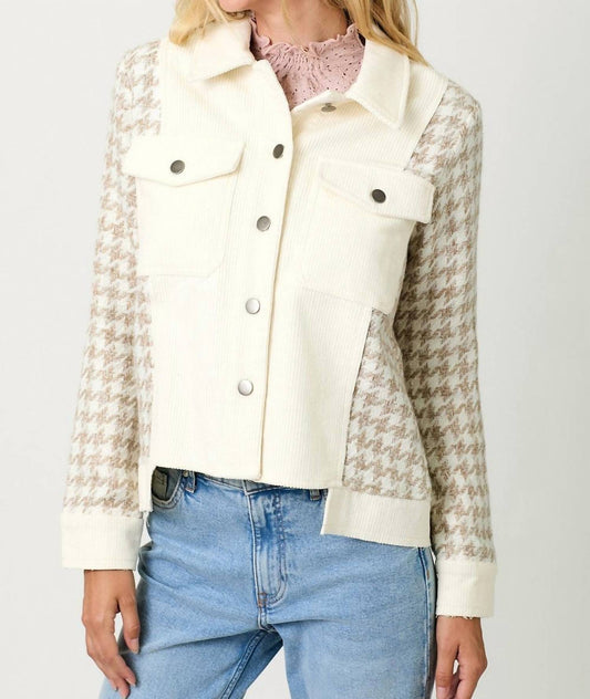 Mystree - Houndstooth Corduroy Jacket