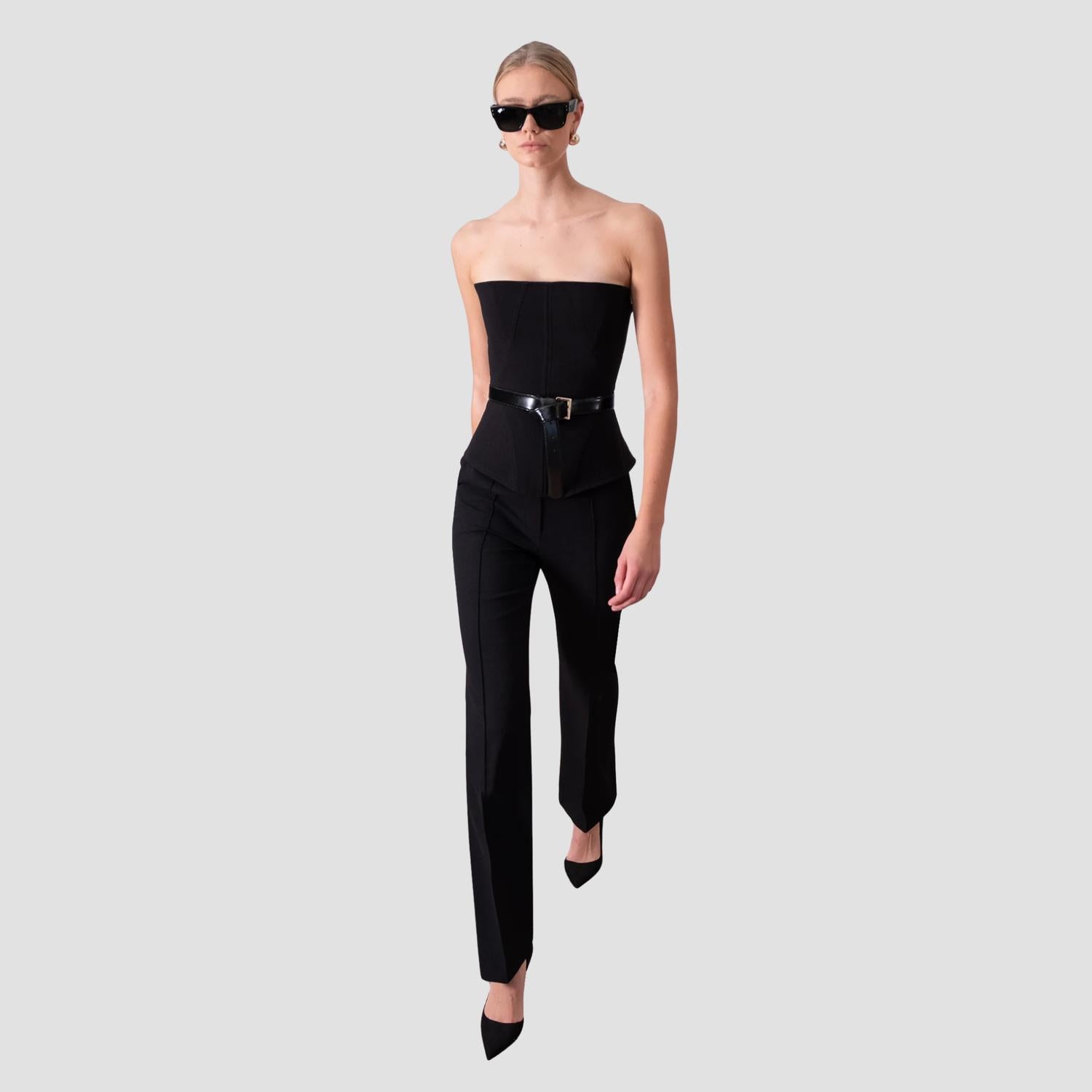 Elif Tom Corset Top in blue - women's shirt - alternate view
