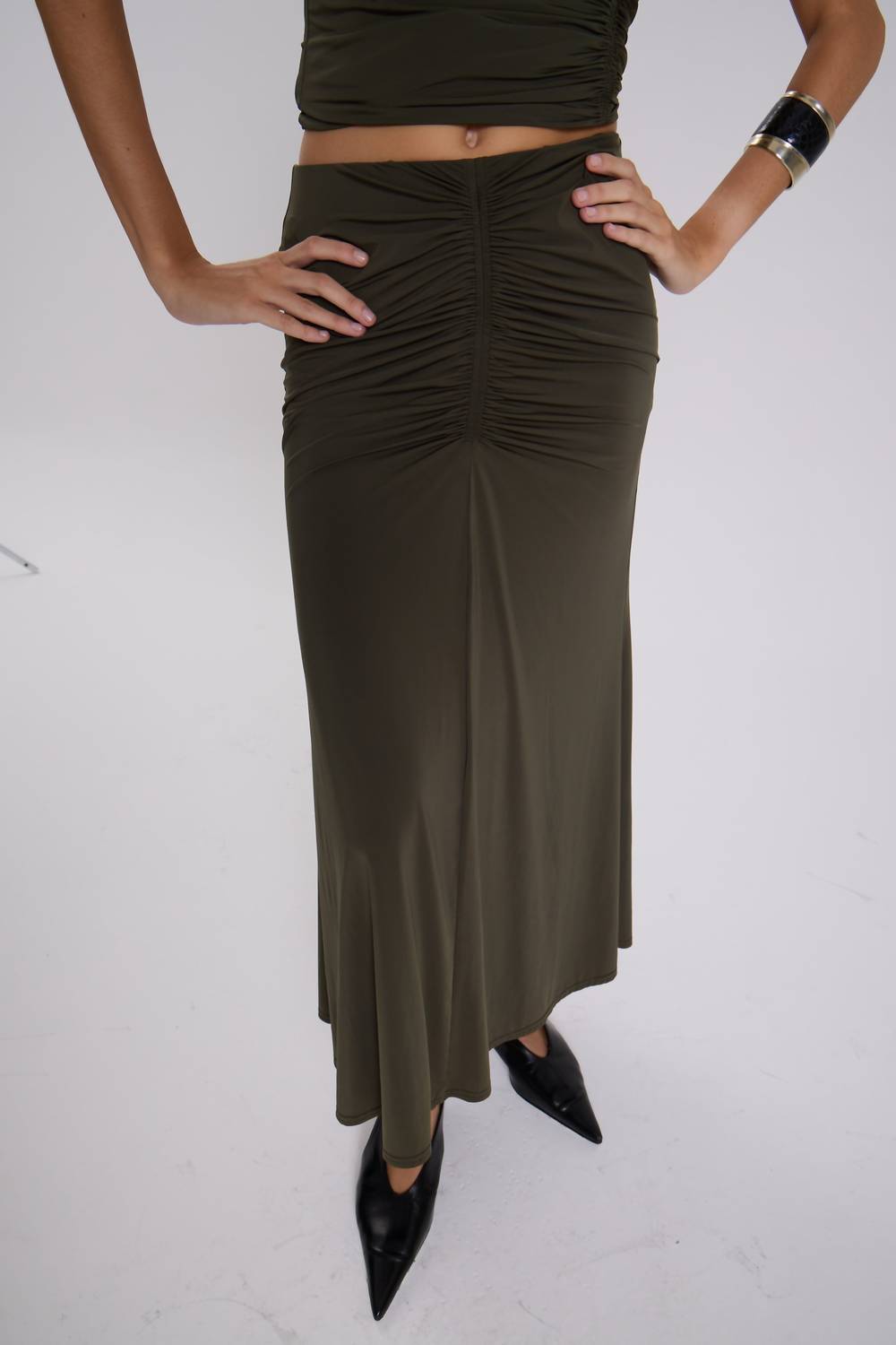 Maria Cher Woodland Lina Midi Skirt in green - women's skirt - alternate view